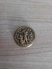 Beau Bouton Ancien Bronze Ange Fontaine Cherubin angelot  35mm