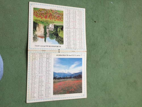 Calendrier almanach ptt 1973 - calendrier,