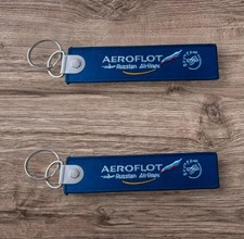 Porte Clé Brodé Avion Flamme