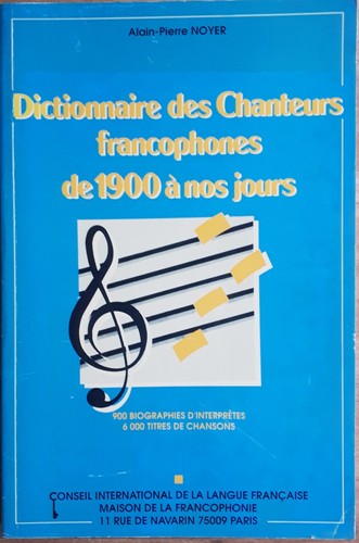 Dictionnaire des chanteurs - dictionnaire,
