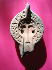 LAMPE A HUILE ROMAINE A DECOR - PALMIER  AVEC SOCLE EXPO