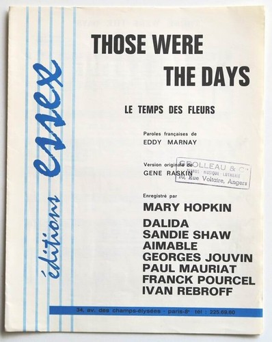 Partition sheet music - dalida,