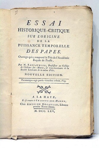 Livre ancien sabbathier essai - livre,