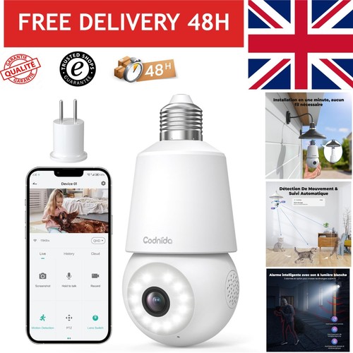 Caméra ampoule wifi e27 - wifi, 2k