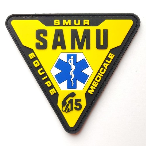 Ecusson samu smur triangle pvc - samu/smur,