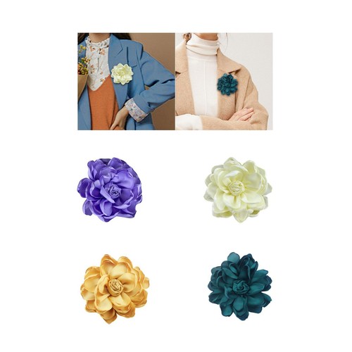 Broche fleur tissu - de,
