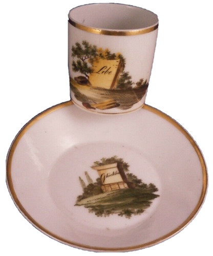 Tasse soucoupe scénique en - soucoupe,