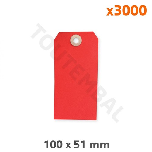 Etiquette carton rouge 100x51