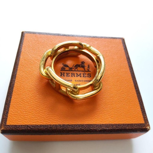 Bague écharpe hermès chaîne - hermès,