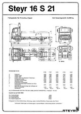 STEYR ( A ) STEYR-DAIMLER-PUCH TRUCKS / 16 S 21 / FICHE de 1985 / DEUTSCH
