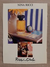 Publicité papier Parfum. N. Ricci - Ricci Club de 1992 - Perfume Ad