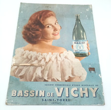 Ancienne Affiche PUBLICITAIRE Carton Eau Bassain de vichy Vintage