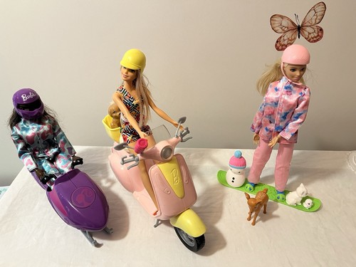 Barbie moto neige snowboard - barbie, neige,