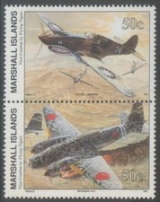 Marshall Is 1991 MNH** WWII/Flying Tigers/Curtiss Tomahawk/Mitsubishi Ki-21 2v