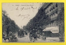 cpa 1908 FRANCE Old Postcard PARIS Bd St MARTIN Charette à Bras CHAPUT, Glacier