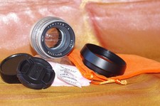 Objectif L39 50mm f2 JUPITER-8 silver, avec bouchons, pare-soleil et housse, BE