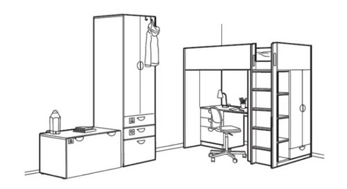 Chambre coucher enfant - chambre, à