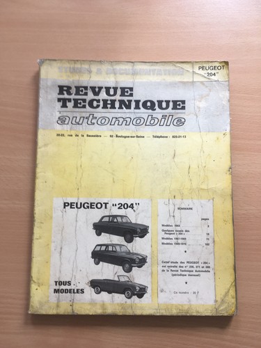 Rta peugeot 204 tous modeles - peugeot,