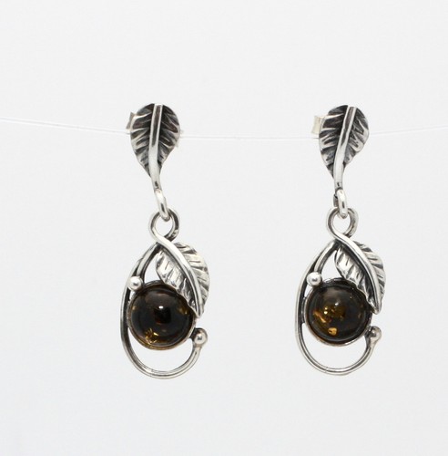 Baltic amber earrings set in - earrings,
