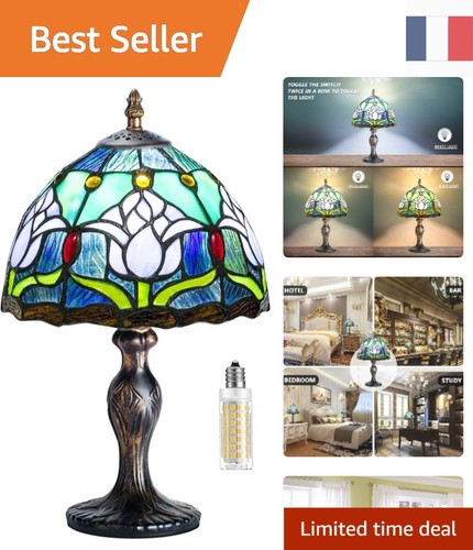 Lampe vitrail vintage art - lampe,