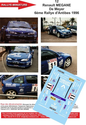 Decals ref 0012 renault - 1/43,