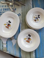 1930s Disney Mickey Mouse Child’s Dish Set – Faïencerie d’Onnaing France 9pcs