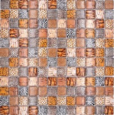 Pâte de Verre Carreaux Mosaique Marron Clair Brillant Safari Mur Bain 68-wl54 _F