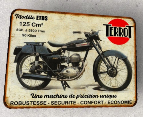 Plaque métal vintage terrot - métal,