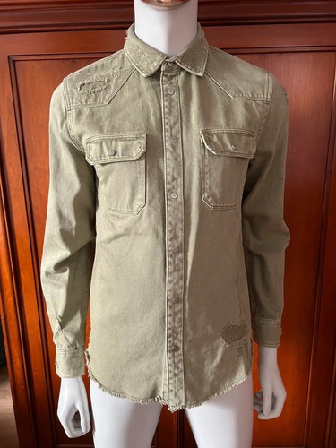 Chemise jean kaki homme - chemise, en