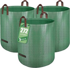 Sac Jardinage Déchets Verts 3 x 272L Autoportant - Big Bag Avec Poignées, Étanch
