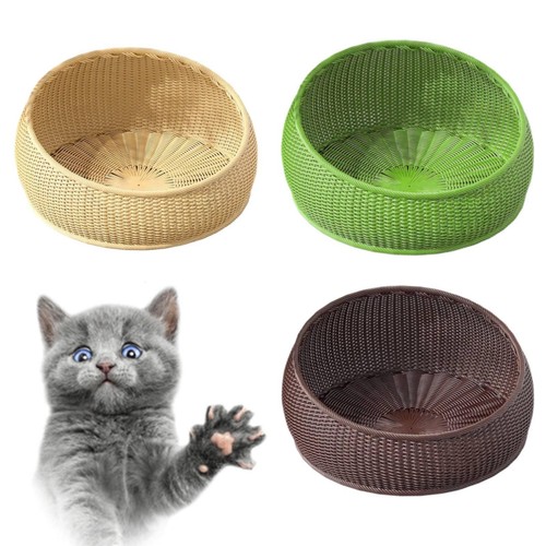 Panier rond osier pour chat - osier,