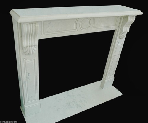 Cheminée marbre blanc - en,