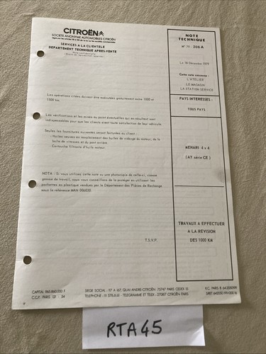 Citroën note technique - , 206a