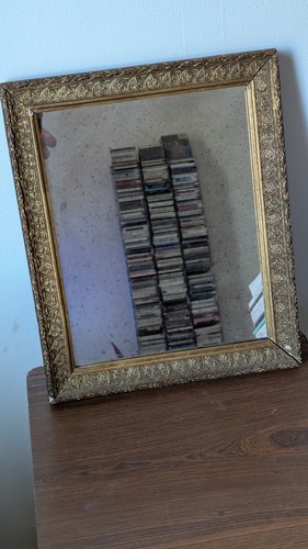 Ancien petit miroir bois - petit, en