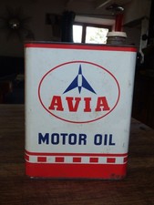 ancien bidon d'huile AVIA MOTOR OIL vintage collection Esprit garage