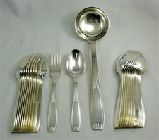 Alfénide, Christofle Cirta ménagère 25 pièces, 12 couverts de table + 1 louche.