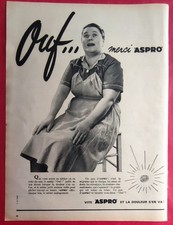 Publicité de presse Médicament Aspirine Merci ASPRO et la douleur s'en va ! 1956