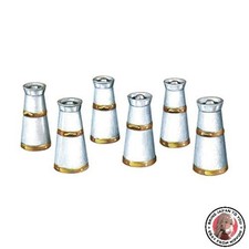 Lot de 6 bidons à lait PECO calibre O neufs en métal blanc non peints modélis...