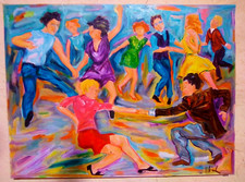 Tableau  huile sur toile rock