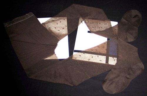 Collant fantaisie empiècement