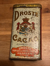 ANCIENNE BOITE PUBLICITAIRE EN TÔLE CACAO DROSTE EN POUDRE HOLLANDE CROIX ROUGE