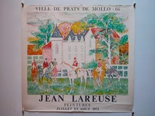 Jean Lareuse Affiche d'exposition 1972 Ville de Prats de Mollo exhibition horses