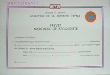 DIPL210 - DIPLOME PROTECTION CIVILE BREVET DE SECOURISTE vierge