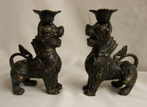 Bougeoirs anciens bronze - bougeoirs,