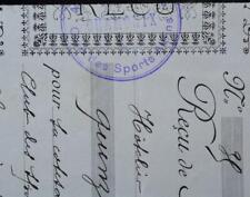 CHAMONIX 1904 BILLET 15F CLUB SKI SPORT ALPIN DEVOUASSOUD FACTURE MONT-BLANC