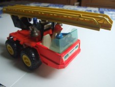 PLAYMOBIL VINTAGE ancien klicky camion de pompiers bon etat metal plastique