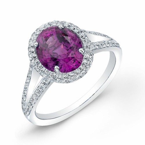 Ovale saphir rose - ovale, bague