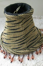 Fabric Lamp Small Shade With Tassels 4'' Tall