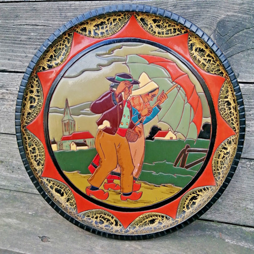 Ancienne assiette bois - assiette,
