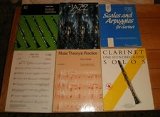 6 LIVRES DE MUSIQUE CLARINETTE - JAZZ - GAMMES ET ARPÈGES - THÉORIE MUSICALE - 101 SOLOS - PRISE 10